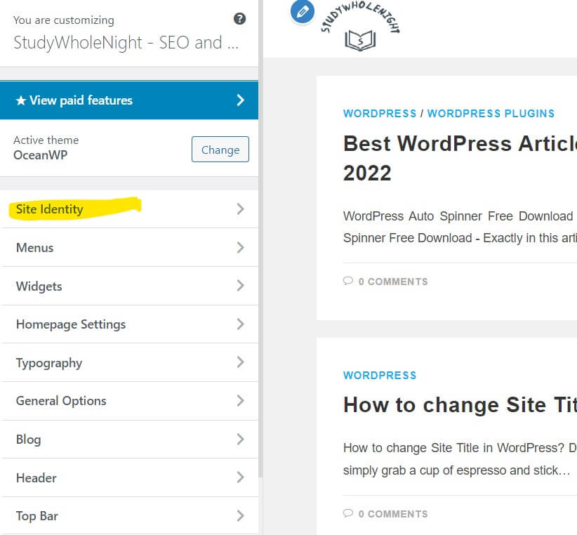 How to change Site Title in WordPress